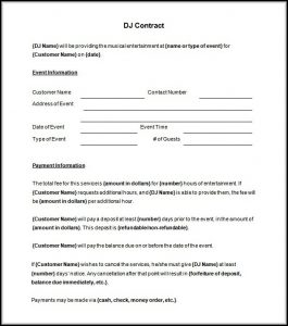 Dj Booking Contract Template Template 2 : Resume Examples #Or85Arm8Wz