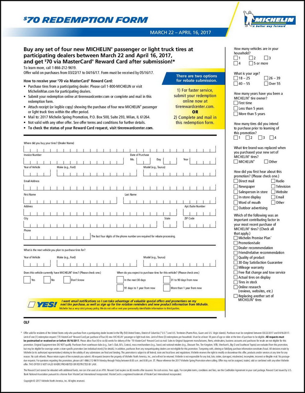 Michelin Rebate Form Pdf Form Resume Examples xm1eqZ21rL