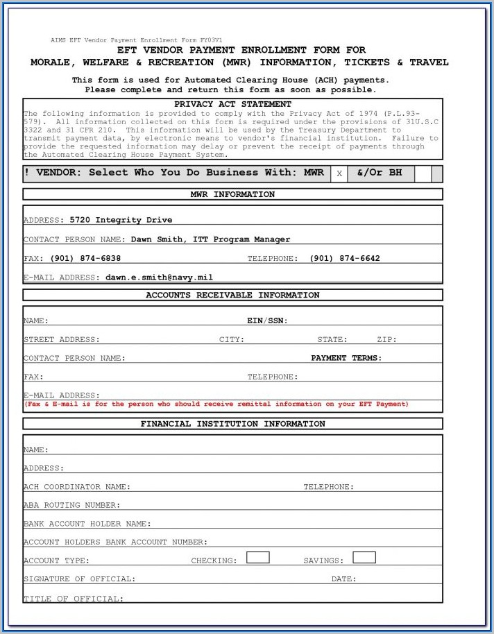 Ach Vendor Payment Enrollment Form - Form : Resume Examples #ygKzoMz3P9