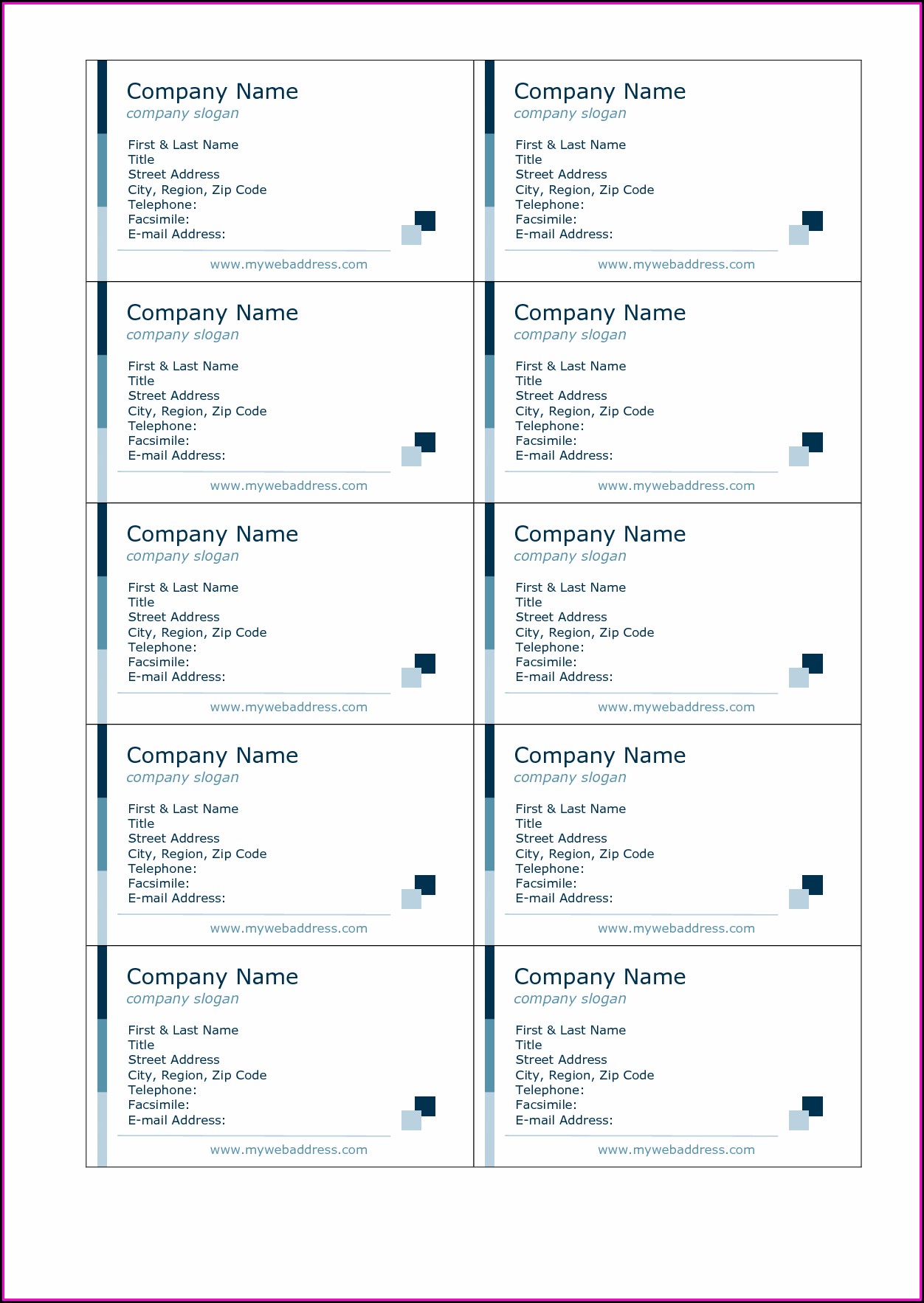 Avery Business Card Templates 8371 Template 2 Resume Examples 