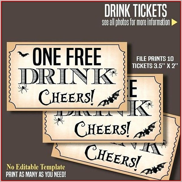 Free Customizable Drink Ticket Template Printable Templates