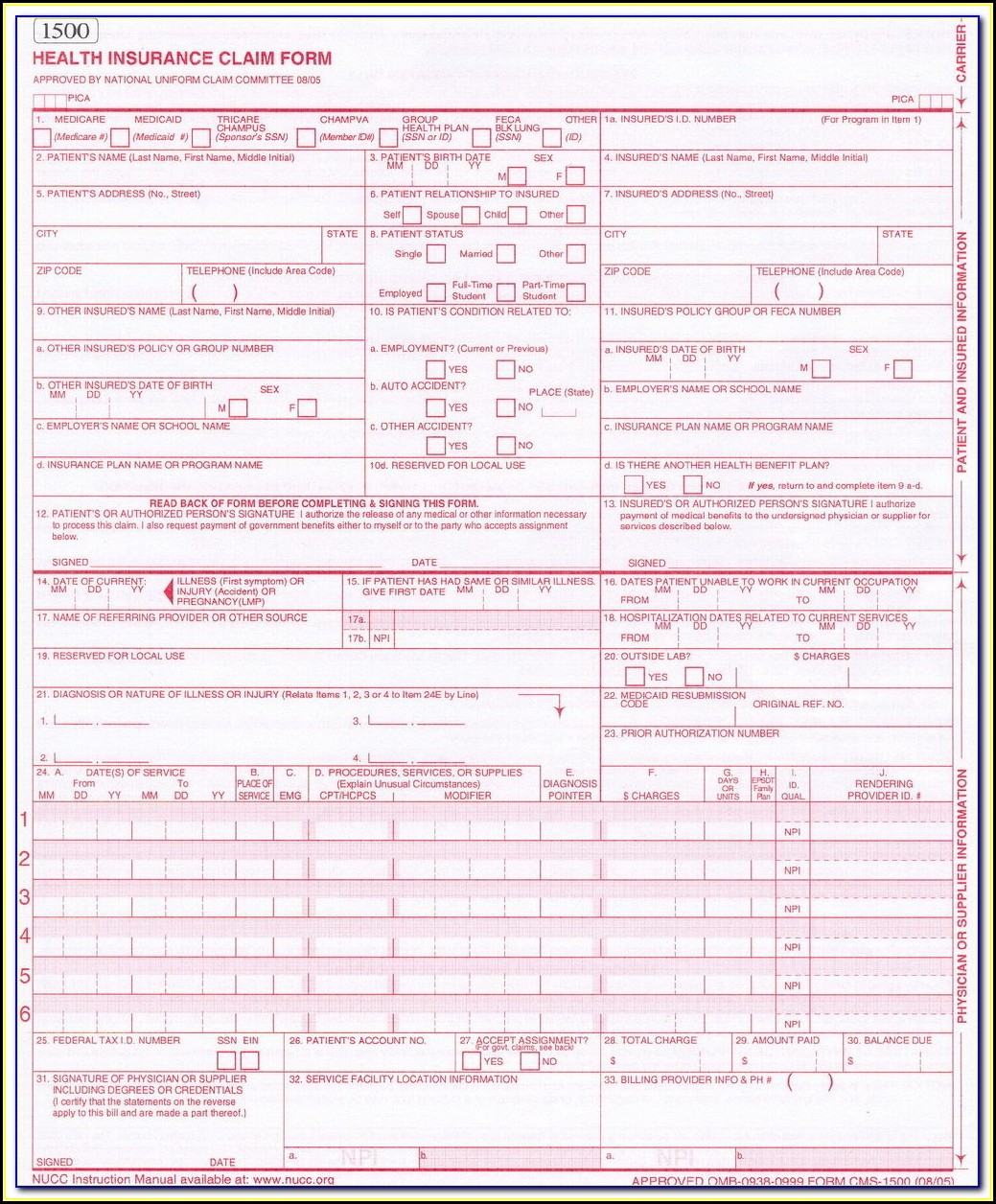 Free Fillable Cms 1500 Claim Form Pdf Form Resume Examples PV8XXPa8JQ