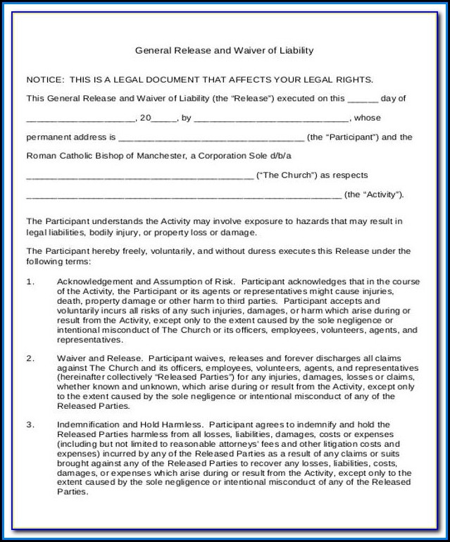 Texas General Liability Waiver Form Form Resume Examples xJKElr41rk