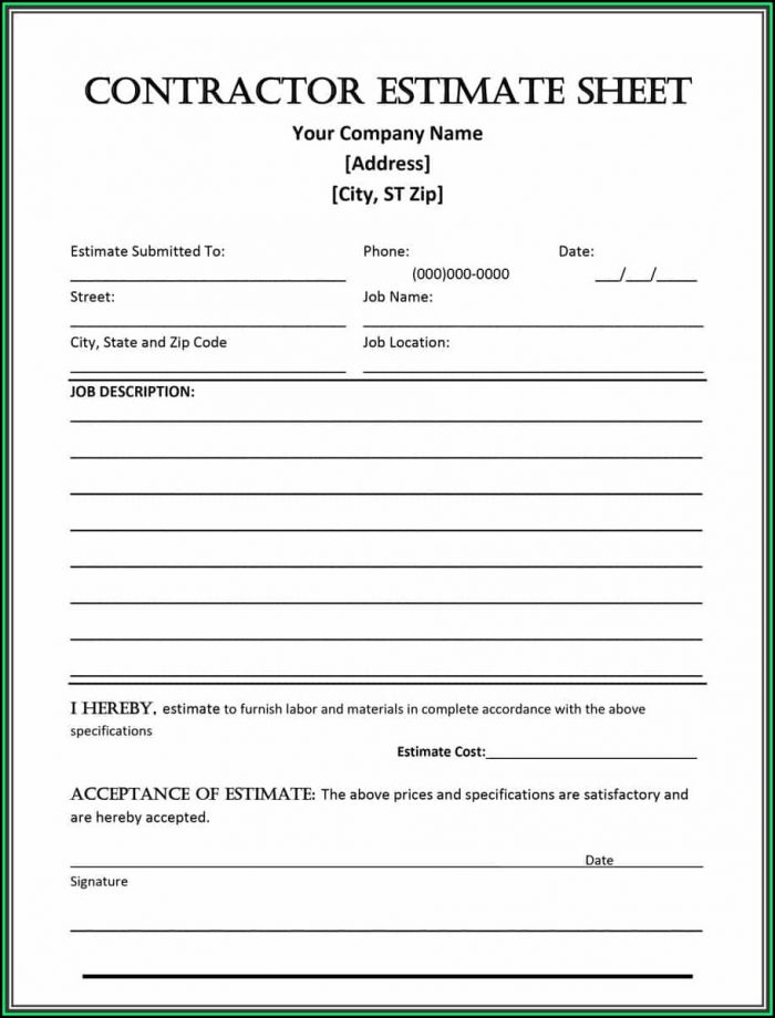Free Download Construction Estimate Forms Form Resume Examples Jl10o0p82b 5760