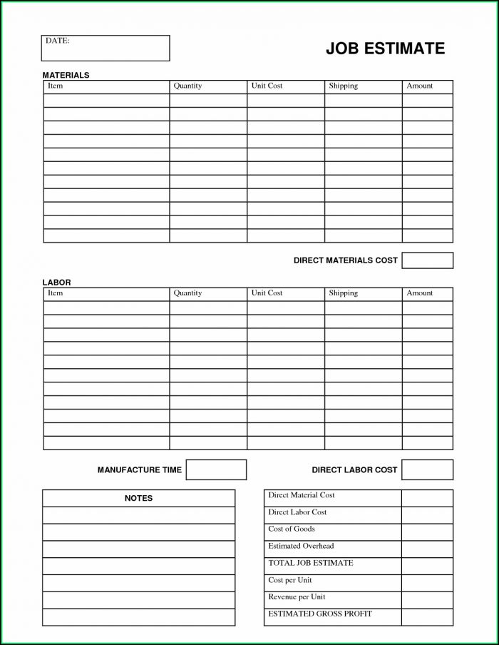 Free Download Construction Estimate Forms Form Resume Examples Jl10o0p82b 9278