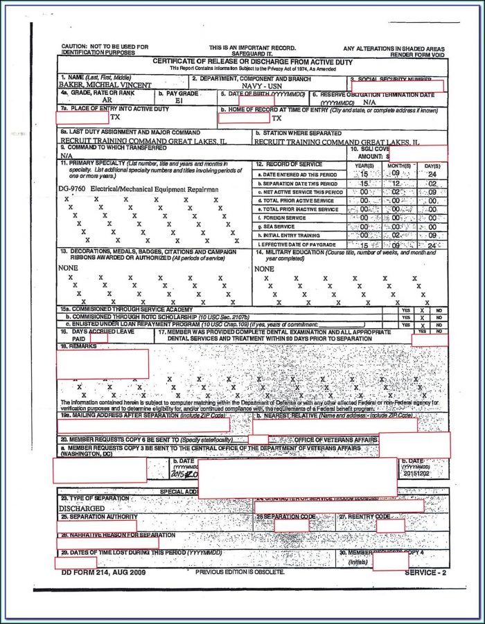 What Does Military Form Dd214 Look Like - Form : Resume Examples #