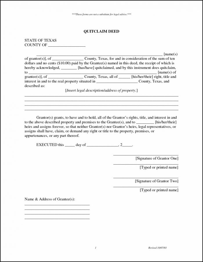 Quick Deed Claim Form Texas - Form : Resume Examples #RE34xB936x