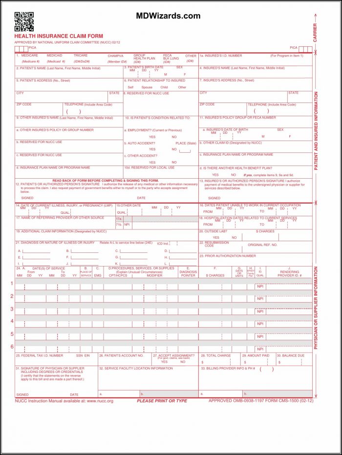 Hcfa 1500 Forms Free Download - Form : Resume Examples #Or85MMO8Wz