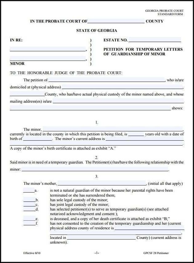 Grandparents Temporary Custody Form - Form : Resume Examples #GX3GYJL1xb