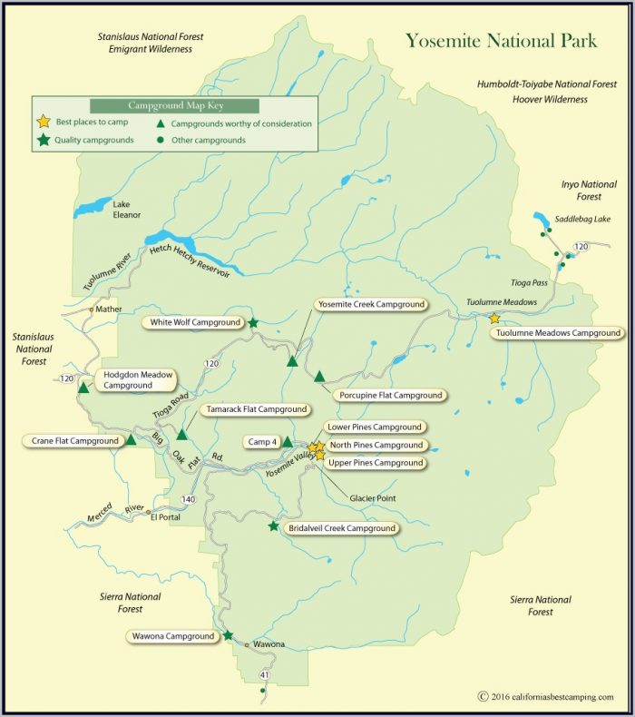 Yosemite National Park Trail Map - Map : Resume Examples #GX3GJ6oKxb