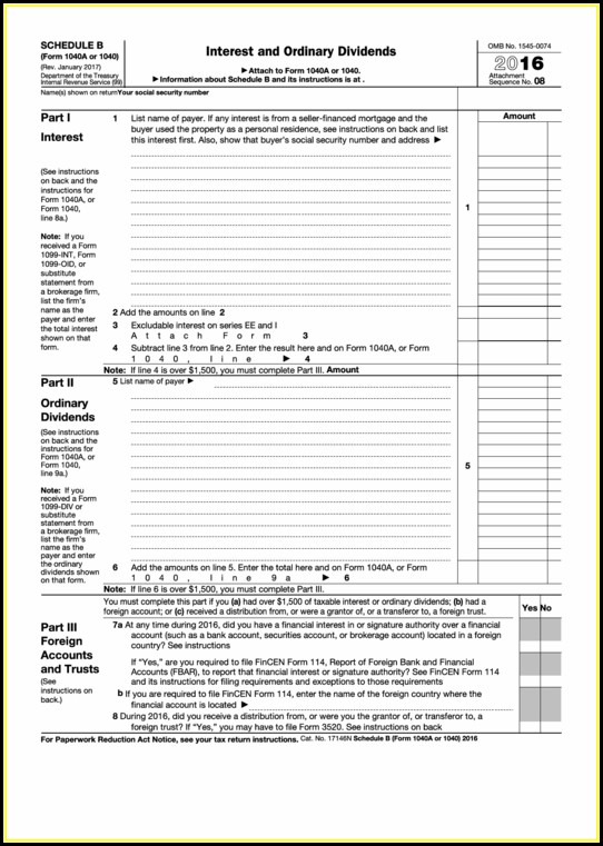 Fillable Schedule A 1040