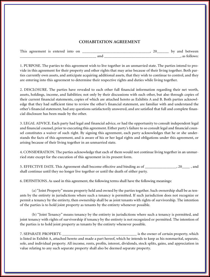 Cohabitation Agreement Form Colorado - Form : Resume Examples #EY39arj32V