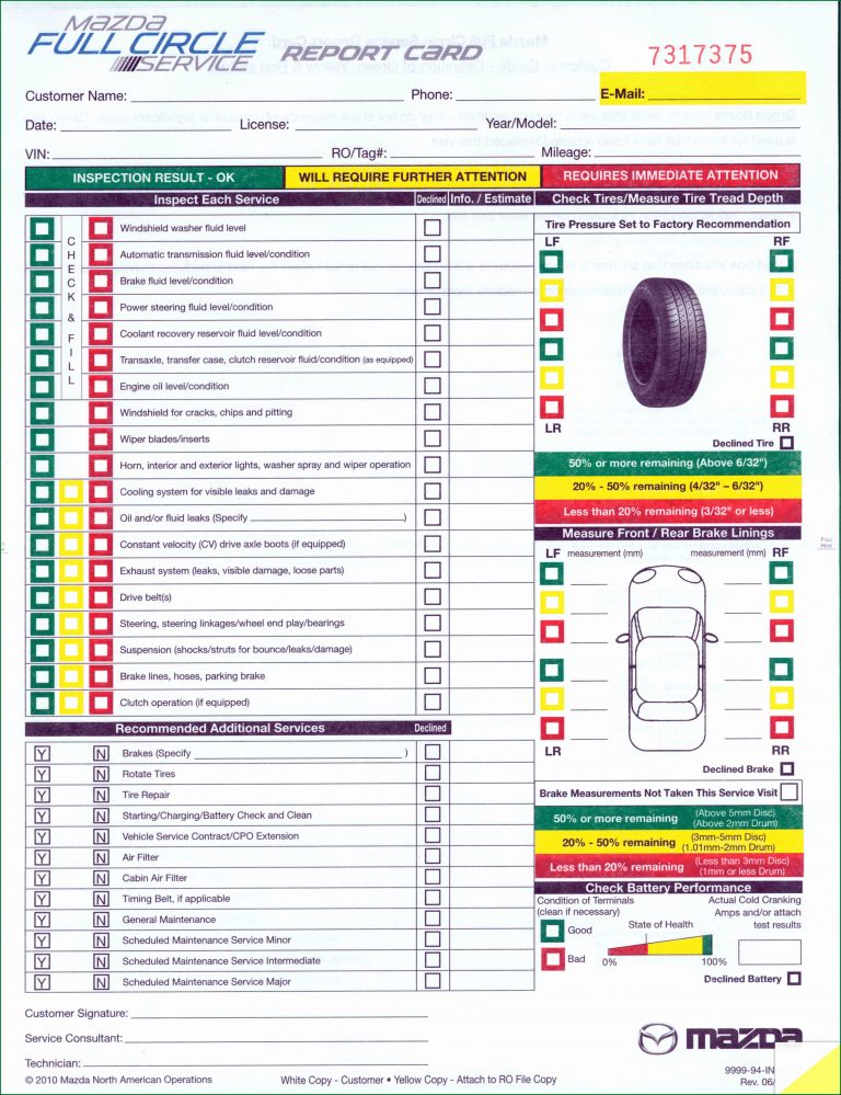 Ford Multi Point Inspection Form Pdf - Form : Resume Examples #XE8j2Wv8Oo