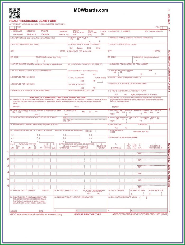 Hcfa 1500 Forms Free Download - Form : Resume Examples #Or85MMO8Wz