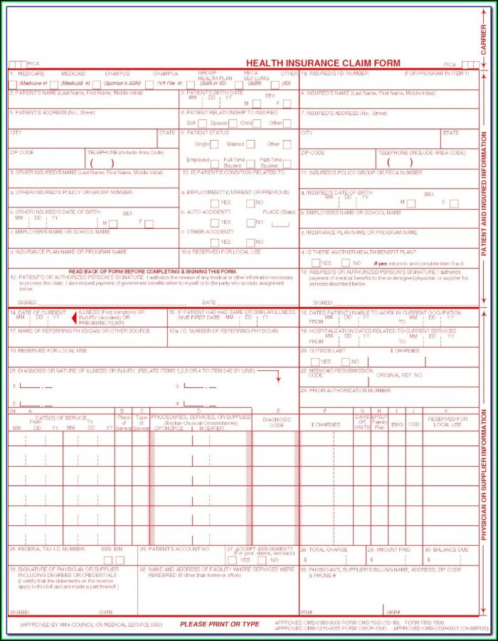 Hcfa 1500 Forms Free Download - Form : Resume Examples #Or85MMO8Wz