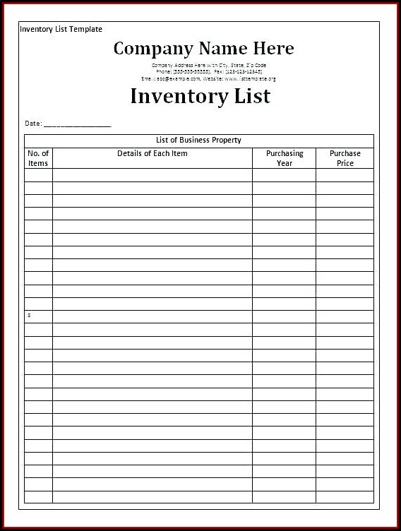 Dental Supply Order List Template
