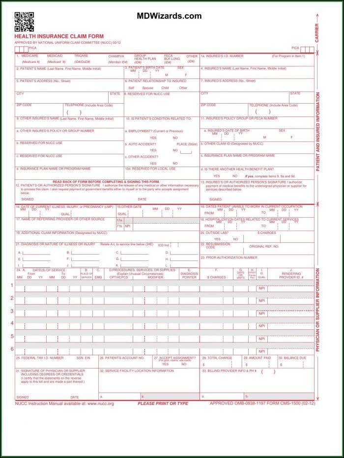 Hcfa 1500 Forms Free Download - Form : Resume Examples #Or85MMO8Wz