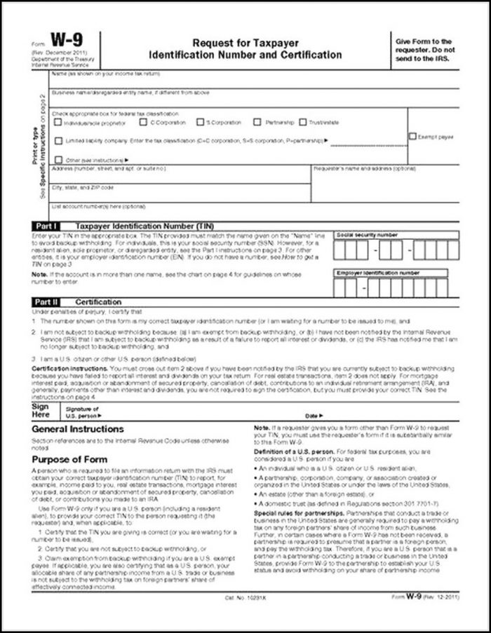 Free W9 Form - Form : Resume Examples #BOr85nE1Wz