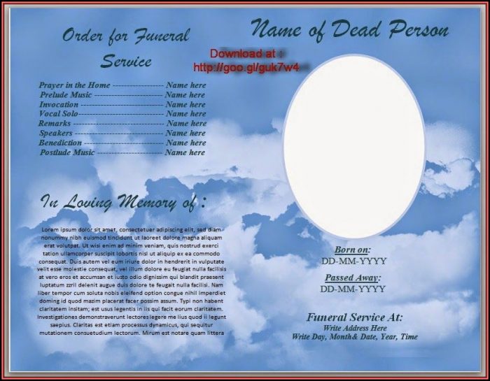 Lds Funeral Service Program Template - Template 1 : Resume Examples # ...