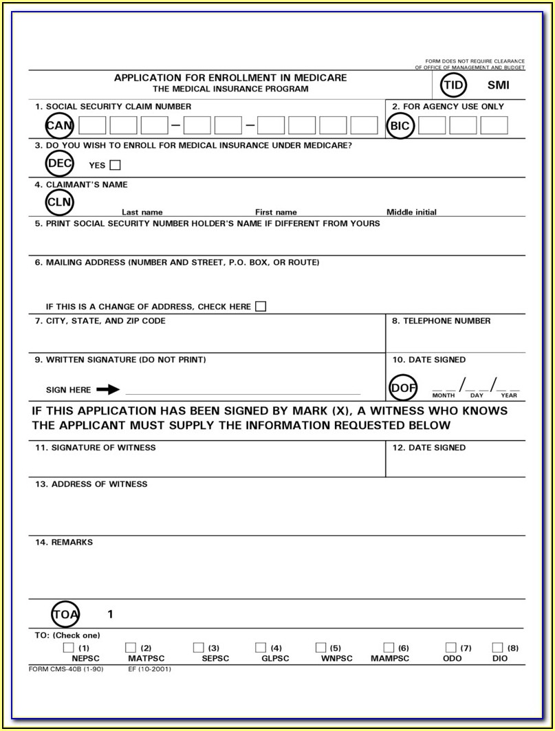 Medicare Part A Application Form - Form : Resume Examples #jl10JX932b