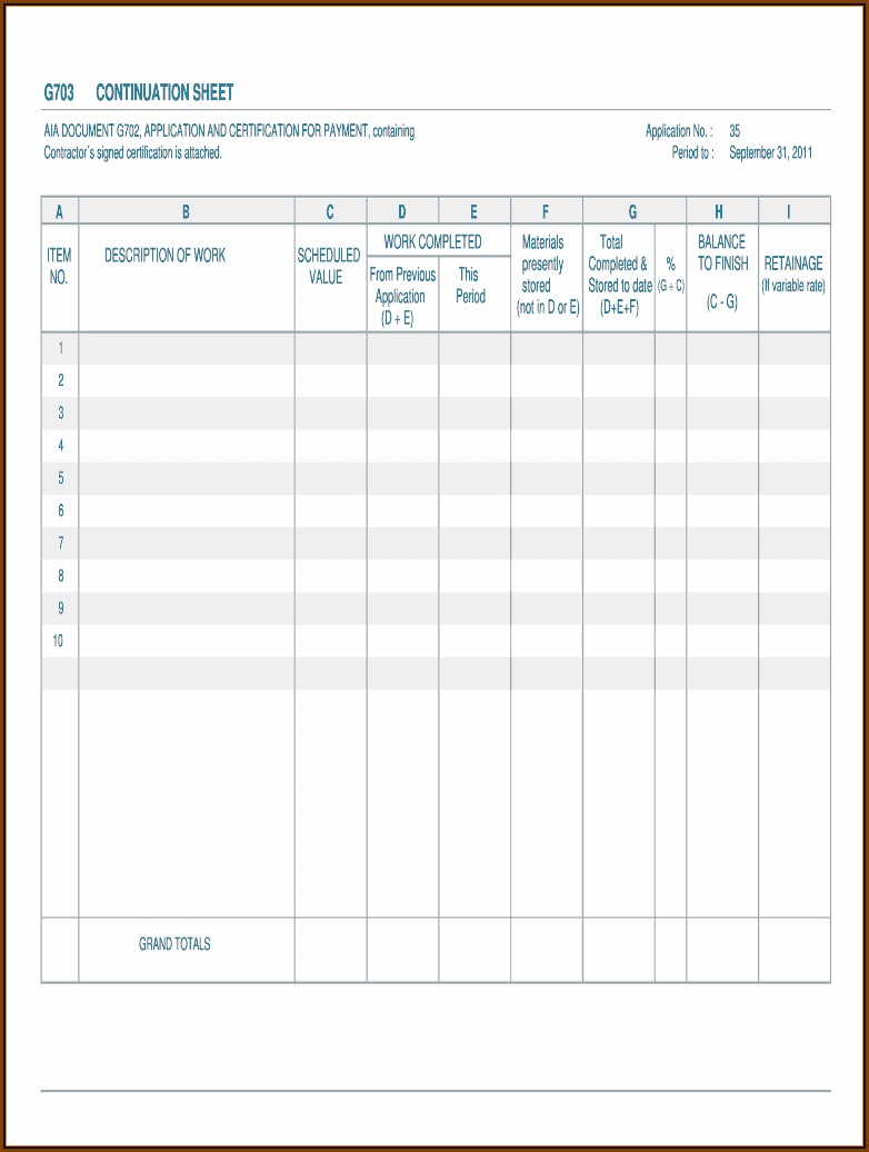 Free Excel Aia Forms G702 And G703 - Form : Resume Examples #q78QZQQ1g9