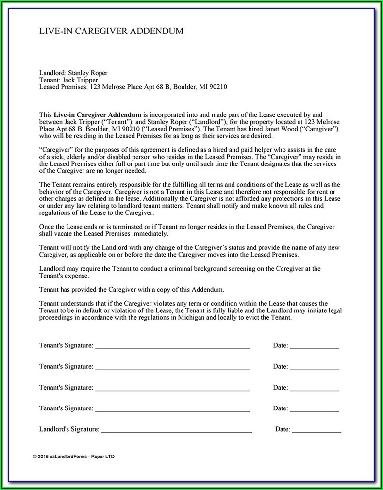 Caregiver Contract Agreement Template