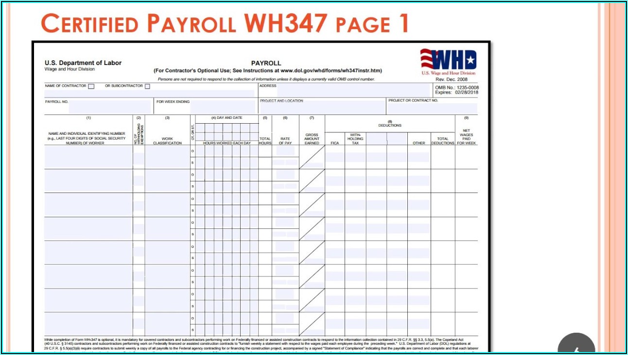 Certified Payroll Form Wh 347 Instructions - Form : Resume Examples # ...