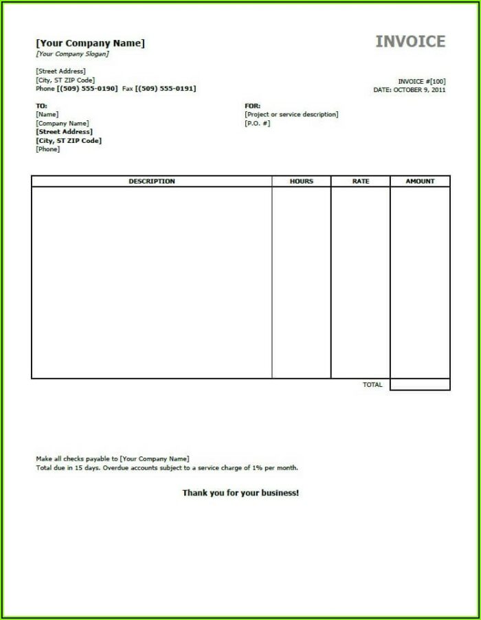 Free Excel Templates For Invoices - Template 1 : Resume Examples # ...