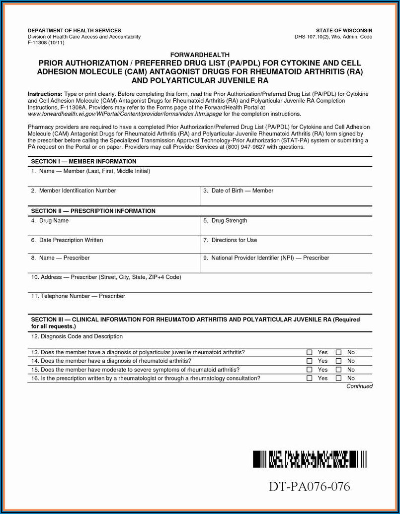 Medicare Prior Auth Form For Medications - Form : Resume Examples # ...