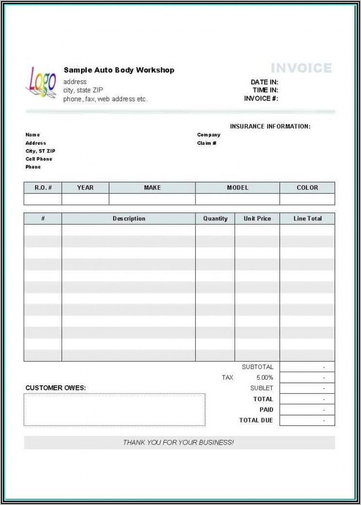 Auto Mechanic Invoice Pdf - Invoice : Resume Examples #q78QqvVQ8g