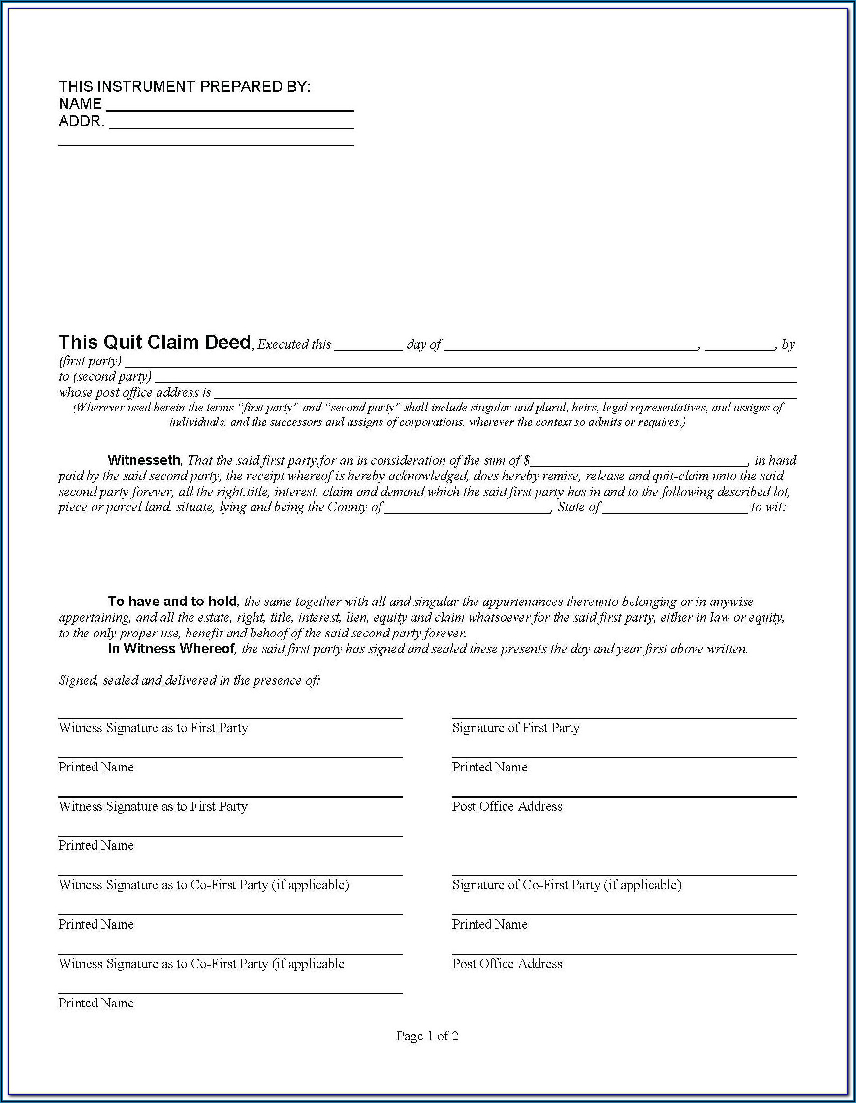 Quit Claim Deed Michigan Form Free - Form : Resume Examples #9x8raaZo3d