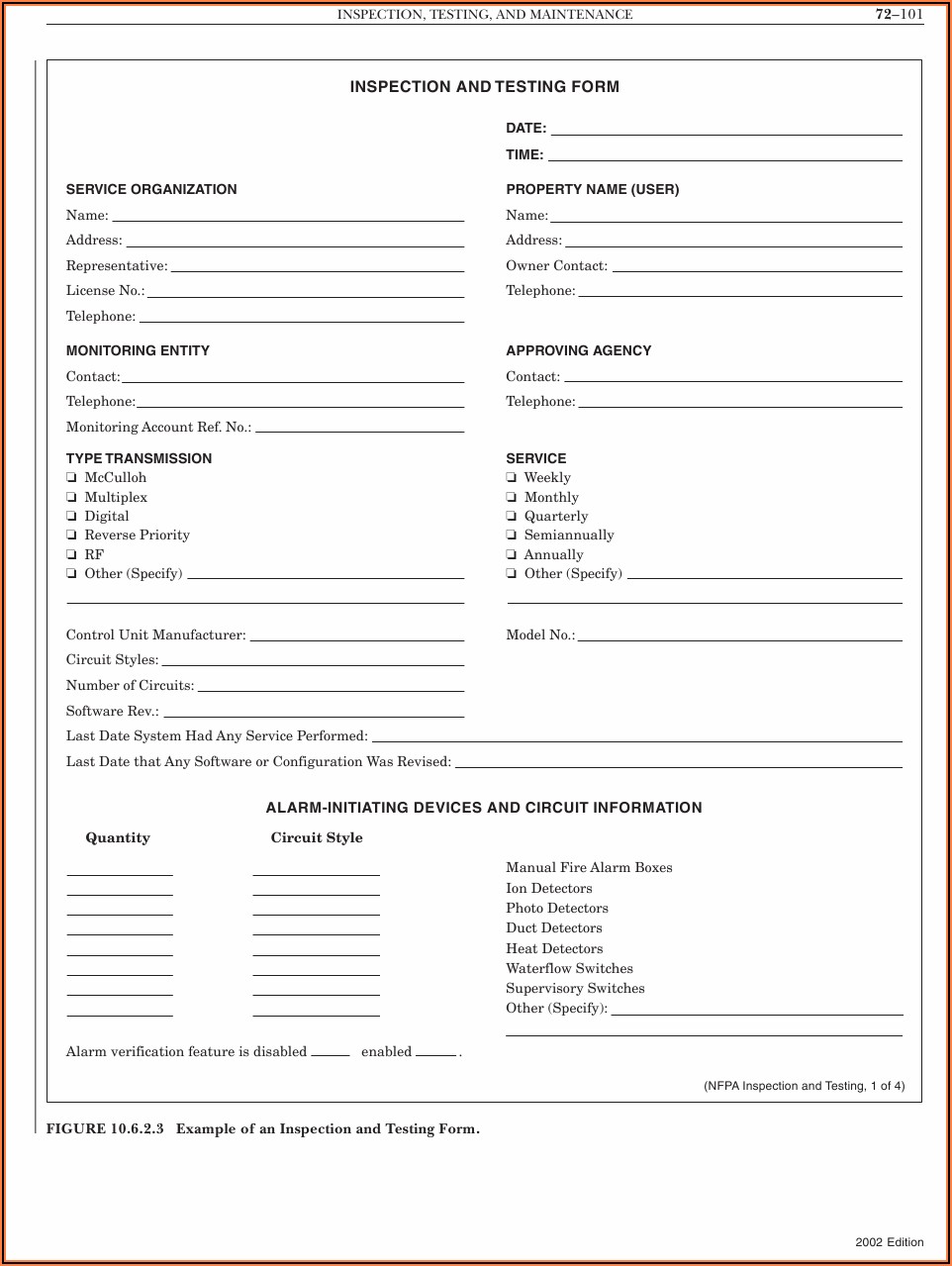 Nfpa 72 Fire Inspection Forms - Form : Resume Examples #dO3wPDRz8E